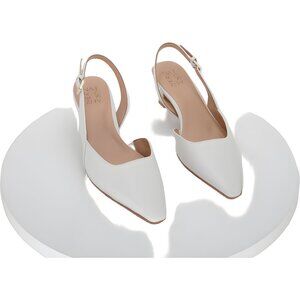 Naturalizer Dalary Slingback Pointed Toe Pumps Satin Pearl Leather US 7.5M